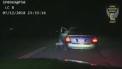 RAW: OSHP dash camera video of trooper being dragged