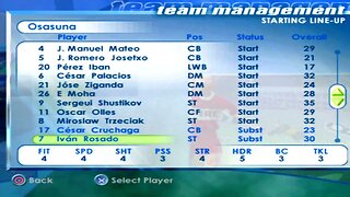 FIFA 2001 Osasuna Overall Player Ratings