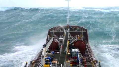 Ship in Storm | Tanker Facing Monster Waves in North Atlantic!