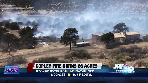 Wildfire causing evacuations east of Flagstaff