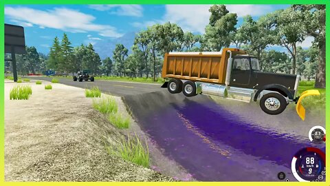 TruckFails | Cars vs Giant Water Pit #145 | BeamNG.Drive |TrucksFails