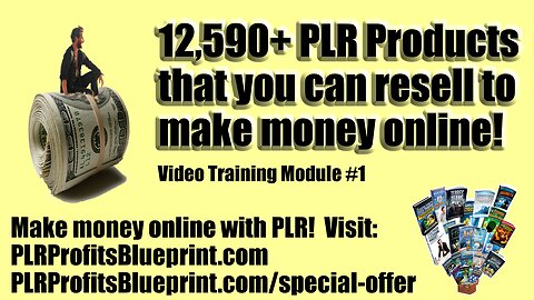 Video Training Module 1: 12,590+ PLR Products Which You Can Resell And Keep 100% Of The Profits!