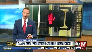 City of Tampa testing intersection where all pedestrians cross at the same time