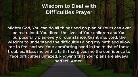 Wisdom to Deal with Difficulties Prayer (Prayer for Wisdom and Direction)