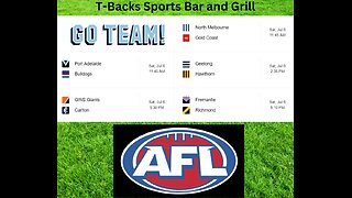 T-Backs Sports Bar and Grill Sports Schedule and Pizza special for Saturday July 06, 2024