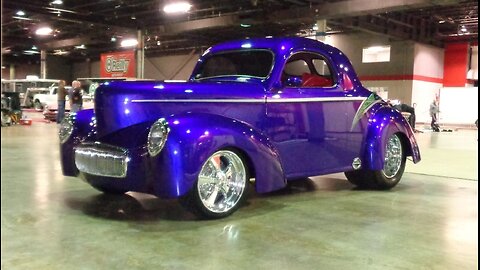 1941 Willys Coupe Street Rod in Violet Pearl Paint & Engine Sound on My Car Story with Lou Costabile