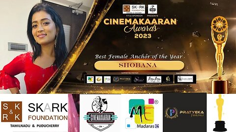 Best Female Anchor of the year 2023 | VJ Shobana | SKARK | Cinemakaaran Awards | Malik |