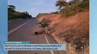 1 Morto e 1 Ferido: Motociclista Perde Controle da Direção de Moto em Estrada Vicinal em Araçuaí.