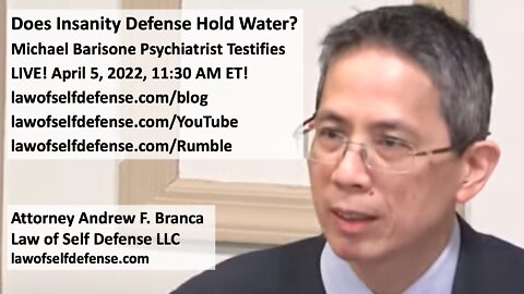 Does Insanity Defense Hold Water? Michael Barisone Psychiatrist Testifies