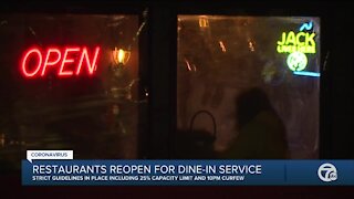 Michigan restaurants reopen for dine-in service