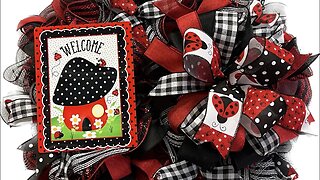 Ladybug Spring/Summer Deco Mesh Wreath |Hard Working Mom |How to