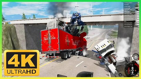 TruckFails | Dump Trucks vs Giant Bulge + Dump Trucks vs Bridge #194 | BeamNG.Drive |TrucksFails