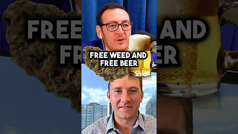 The founder of FreeWater explaining how he plans to distribute free weed and beer