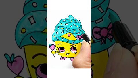 How to draw and paint CupCake Queen Kawaii #shorts