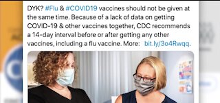 CDC suggests 14-day gap between flu, COVID vaccines