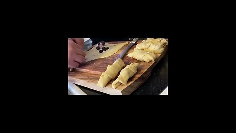 Addison cooking with Dad- Cream Cheese Christmas Croissants #challenge