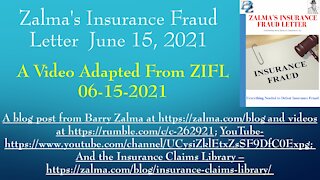 Zalma's Insurance Fraud Letter - June 15, 2021