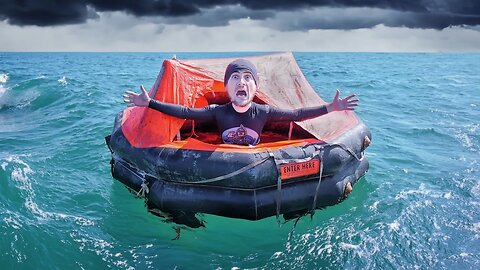 "Alone and SCARED" I Survived 24 Hours in a Life Raft