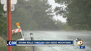 Storm rolls through San Diego mountains