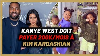 Kanye west doit payer 200k/mois à Kim Kardashian