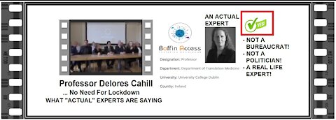 Professor Delores Cahill - THE REAL EXPERTS SAY ... No Need For Lockdowns