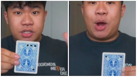 Amazing card holes magic tricks