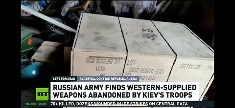 Russians Find Weapons / Ammo From Fleeing Ukrainian Troops