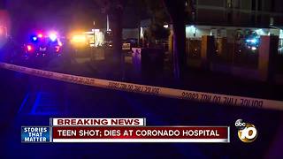 Teen shot; dies at Coronado hospital