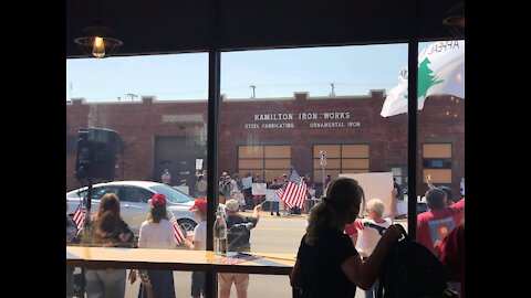 SAVE THE EMBASSY COFFEE SHOP COUNTER PROTEST IN GOSHEN INDIANA AUGUST 2020