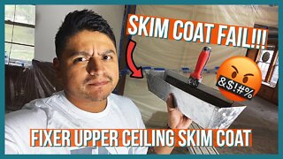 DIY Skim Coat Ceilings After Removing Popcorn Texture | My Fixer Upper House Pt. 4