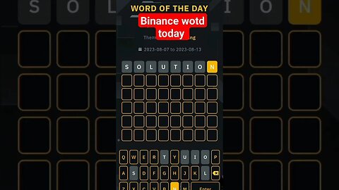 8 letter WOTD answer binance today| word of the day binance 8 letter #bitcoin #binancewodl
