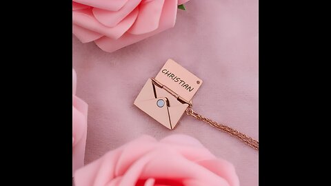 Envelope Pendant Confession Locket Necklace Jewelry Special Gifts For Women Wife Lover