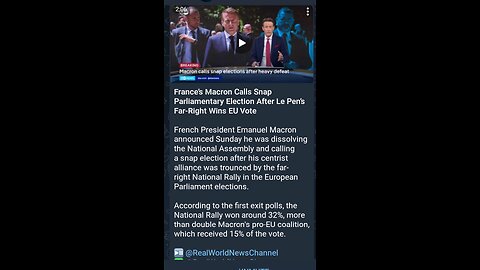 News Shorts: Macron Calls for Snap Election after Loss