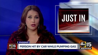 Man hit by car at gas station, 2 others hurt