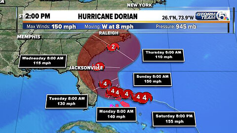 2 p.m. Saturday update: Dorian still a Cat. 4 storm with southern Palm Beach County out of the cone