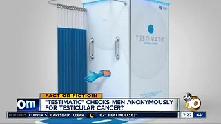 Booth checks men for testicular cancer?
