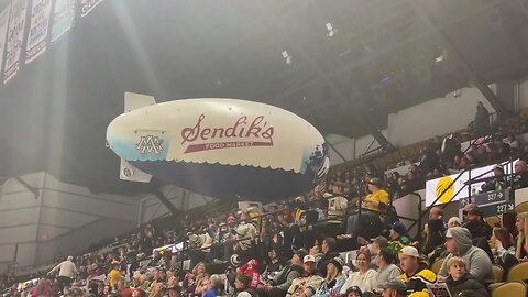 The Milwaukee Admirals Blimp flying at the Panther Arena