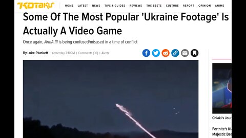 Spanish MSM Caught Using War Footage From a Video Game and Faking It As a Russian Attack on Ukraine