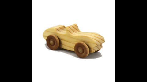 Wood Toy Car, Convertible Sports Coupe, Handmade and Finished with Mineral Oil and Bees Wax