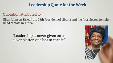 Leadership Tip for the Week & Motivational Quotation - November 28th, 2022