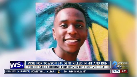 Towson University students hold vigil for classmate killed by hit and run