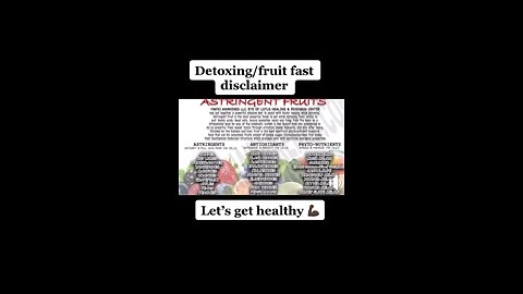 Detoxing/fruit fast disclaimer !