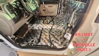 Installing Rockville powered sub PART 1 (full Interior removal for soundeadning) 07-13 GMC