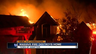 Massive fire destroys Grafton home