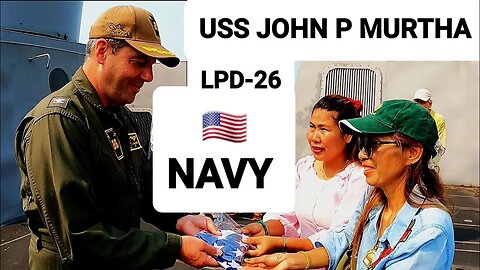 THAI LADIES TAKE A TOUR OF THE USA NAVY SHIP JOHN P MURTHA LPD-26 #shiptour