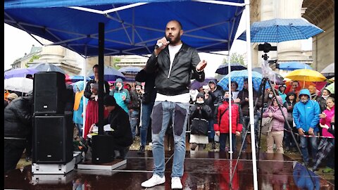 Riccardo Rocchesso, blogger, alla manifestazione di 3V a Milano 1° maggio 2021