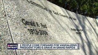 2 people come forward for vandalizing President Ford's grave in Grand Rapids