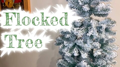 Cheap Skinny Tall Flocked Artificial Christmas Tree Review