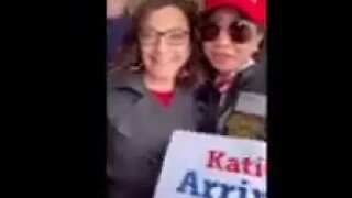 TRUMP RALLY BACKSTAGE Katie Arrington invites Ngoc Trang Castelli Veterans For America First back