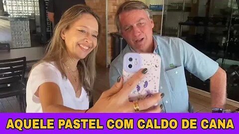 Pastel com caldo de cana - Bolsonaro faz um tour pela cidade e tira fotos com apoiadores